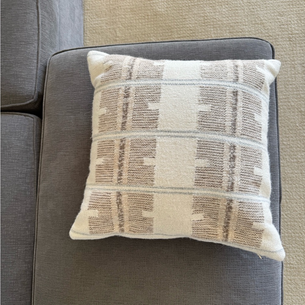 Modern Cream and Tan Throw Pillow perfect condition sold out online